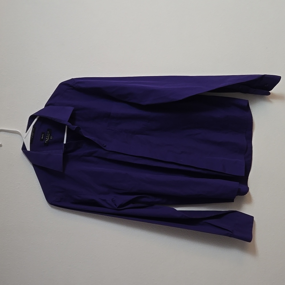 Men's Button Down Marquis Signature, 16/16.5, 36-37 Slim Fit, purple